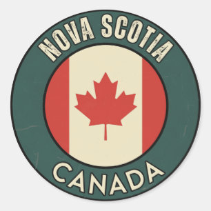 Pegatina Redonda Provincia de Nueva Escocia Canadá