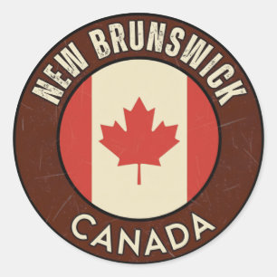 Pegatina Redonda Provincia de Nuevo Brunswick Canadá