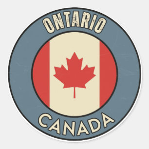 Pegatina Redonda Provincia de Ontario Canadá