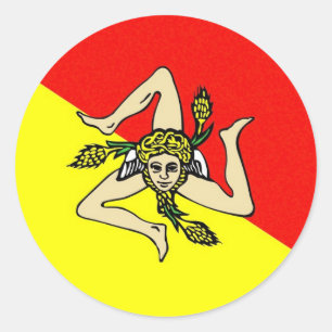 Pegatina Redonda Provincia de Sicilia
