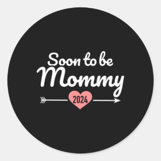 Pegatina Redonda Próximamente Mommy 2024 Anuncio De Embarazo