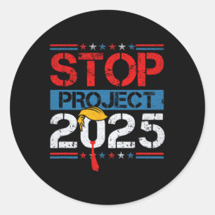 Pegatina Redonda Proyecto 2025 de Trump contra Trump 1