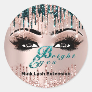 Pegatina Redonda Proyecto Ojos Brillantes Para Rosa De Perforacione