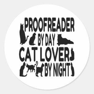 Pegatina Redonda Prueba de Cat Lover