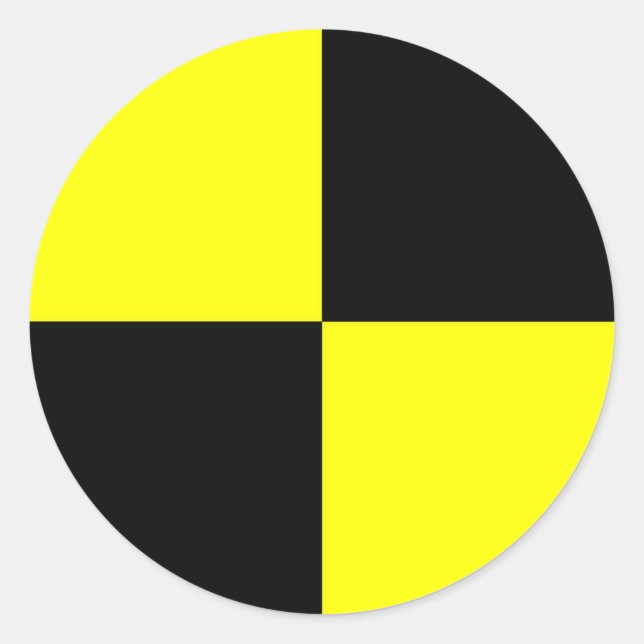 Pegatina Redonda prueba de choque símbolo de maniquí señal accident (Anverso)