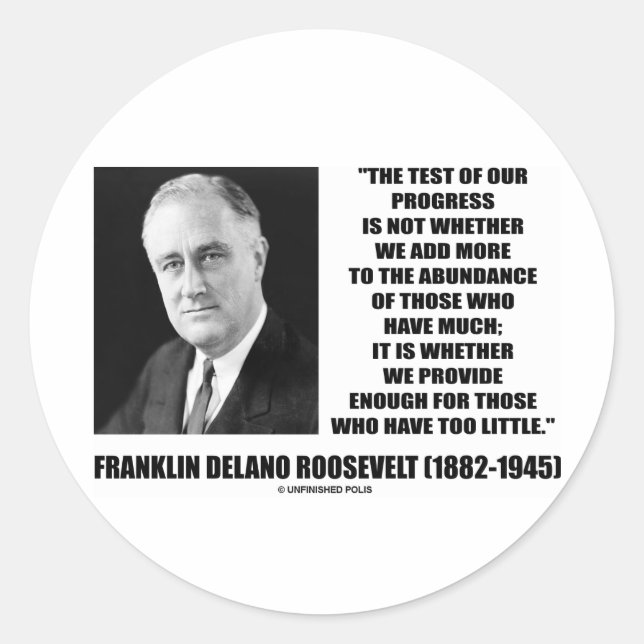 Pegatina Redonda Prueba De Nuestro Progreso Añade Suficiente Poco (Anverso)