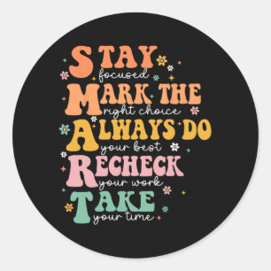 Pegatina Redonda Prueba de profesores divertida en Smart Test Day S