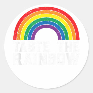 Pegatina Redonda Prueba el arcoiris orgullo gay LGBT LGBTQ Gay Lesb