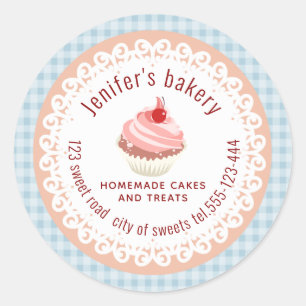 Pegatina Redonda Pruebe las tartas y dulces caseros