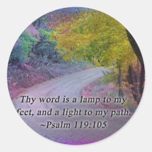 PEGATINA REDONDA PSALM 119:105 TU PALABRA - LUZ A MI CAMINO -