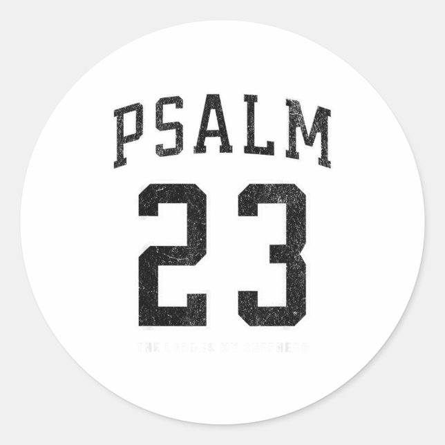Pegatina Redonda Psalm 23 Jersey  (Anverso)