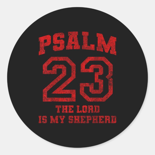 Pegatina Redonda Psalm 23 The Lord Is My Shepherd  (Anverso)