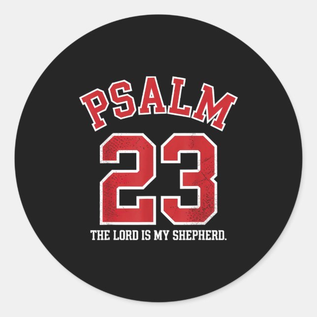 Pegatina Redonda Psalm 23 The Lord Is My Shepherd  (Anverso)