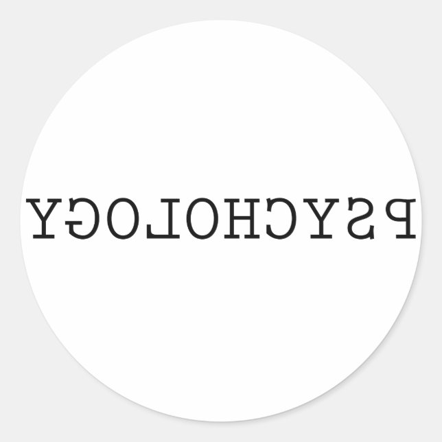 Pegatina Redonda Psicología reversa (Anverso)