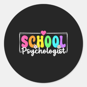 Pegatina Redonda Psicólogo Escolar Profesor De Psicología Escolar D