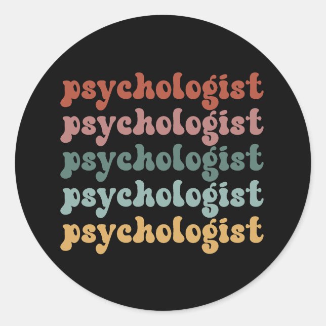 Pegatina Redonda Psicólogo Graduación de Estudiantes de Psicología  (Anverso)
