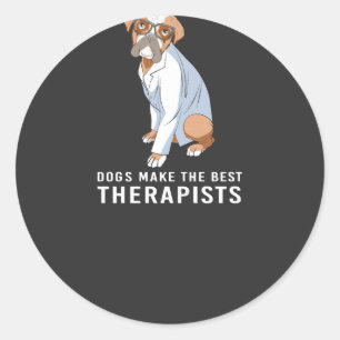 Pegatina Redonda Psicólogo Terapeuta de Perro de Terapia