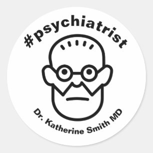 Pegatina Redonda psychiatrist antistress Freud Therapy Health 