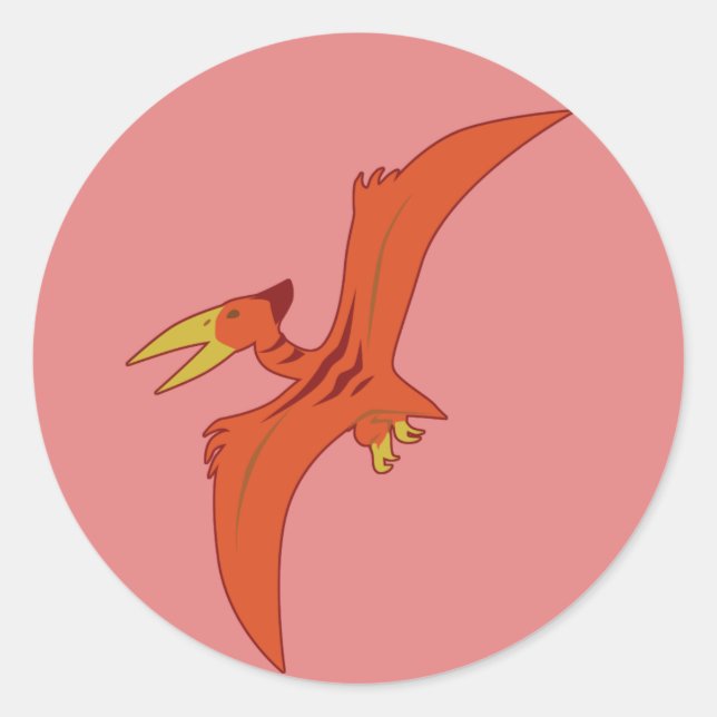Pegatina Redonda Pteranodon (sin texto) (Anverso)