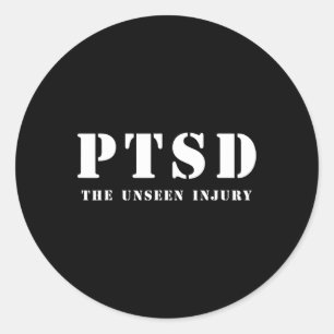 Pegatina Redonda Ptsd Trastorno Por Estrés Traumático - 22 Ptsd Awa