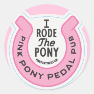 Pegatina Redonda pub de pedal de pontón rosa