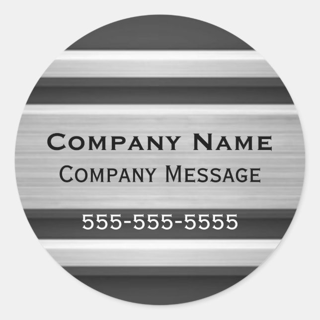 Pegatina Redonda Publicidad comercial de aspecto Metalizado platead (Anverso)