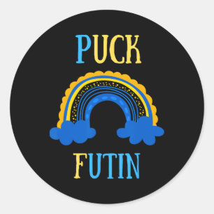 Pegatina Redonda Puck Futin Meme Diseño Divertido Ucrania Rusia 