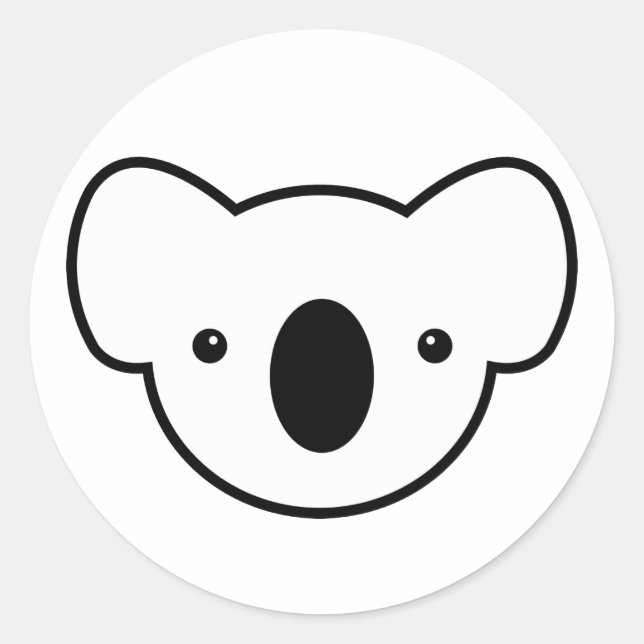 Pegatina Redonda Pudding de la Koala (Anverso)