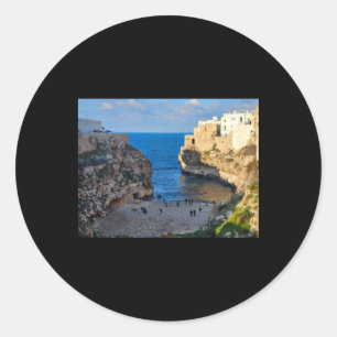 Pegatina Redonda Pueblo costero Monopoli Sticker