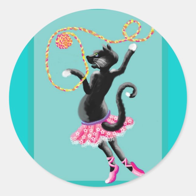 Pegatina Redonda puede bailar (Anverso)