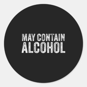 Pegatina Redonda Puede Contener Alcohol Beber Cerveza Sabor Diverti