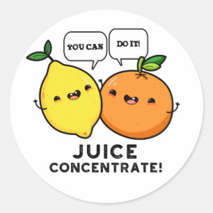 Pegatina Redonda Puede Hacerlo Jugo Concentrar Pun De Fruta Positiv