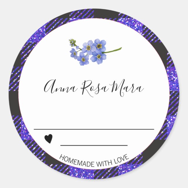 Pegatina Redonda *~* Puede uva AP30 Buffalo Gingham Corazón Casero (Anverso)