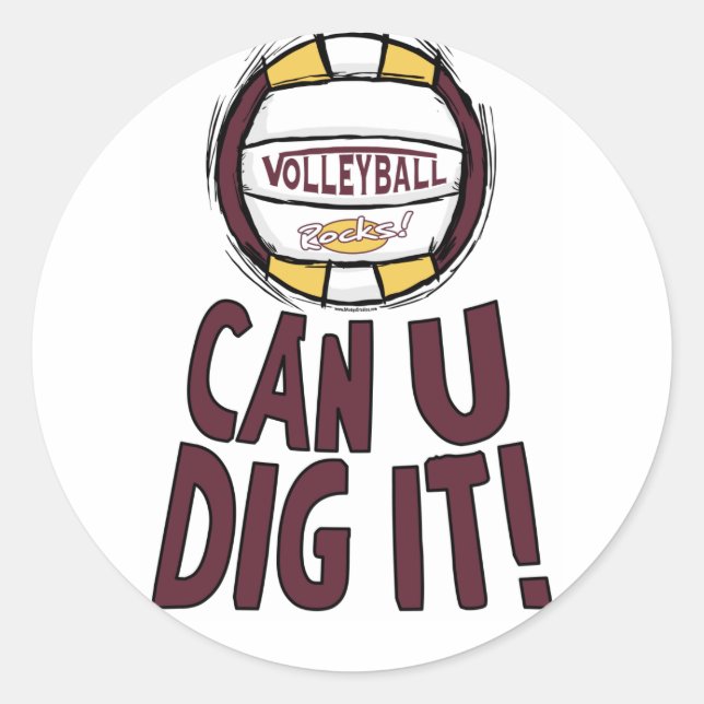 Pegatina Redonda ¿Puedes cavar voleibol? (Anverso)