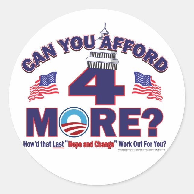 Pegatina Redonda ¿Puedes Pagar 4 Más? (Anverso)