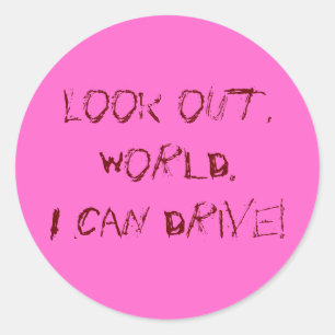 Pegatina Redonda ¡Puedo conducir!