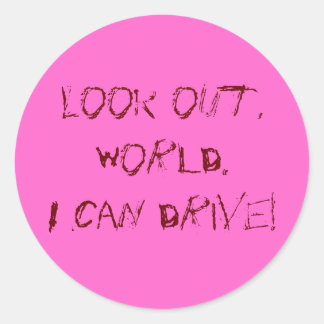 Pegatina Redonda ¡Puedo Conducir!