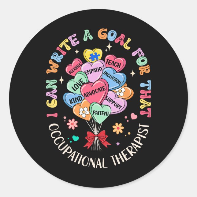 Pegatina Redonda Puedo Escribir Un Objetivo Para Esa Terapia Ocupac (Anverso)