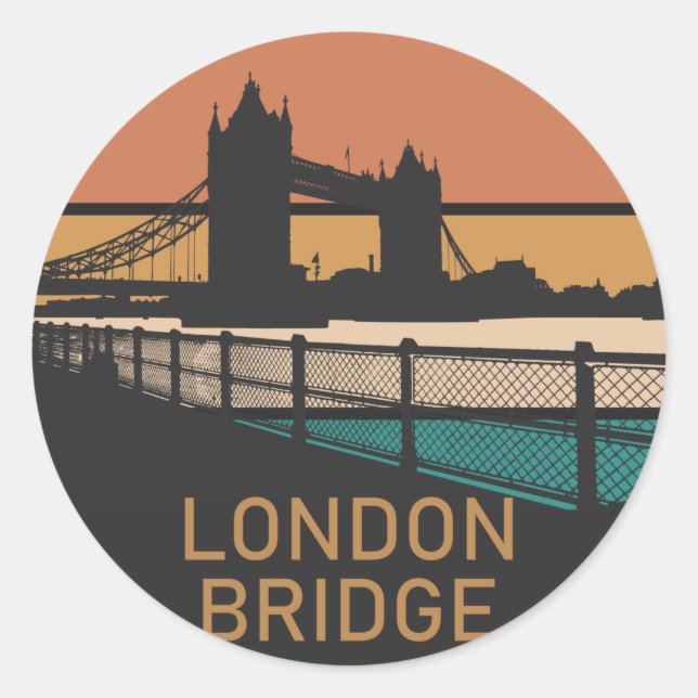 Pegatina Redonda Puente de Londres (Anverso)