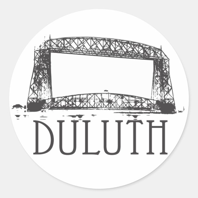 Pegatina Redonda Puente del elevador aéreo de Duluth (Anverso)