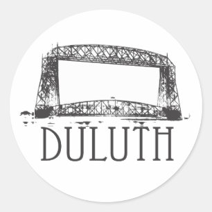 Pegatina Redonda Puente del elevador aéreo de Duluth