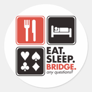 Pegatina Redonda Puente Eat Sleep