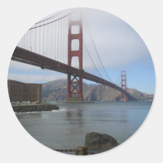 Pegatina Redonda Puente Golden Gate