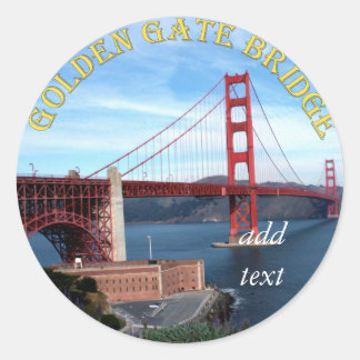 Pegatina Redonda Puente Golden Gate