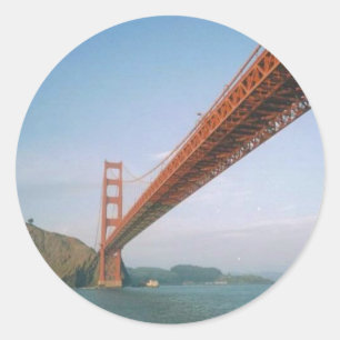 Pegatina Redonda Puente Golden Gate