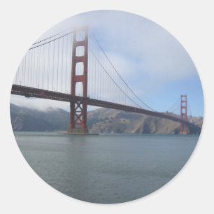 Pegatina Redonda Puente Golden Gate