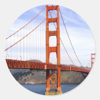 Pegatina Redonda Puente Golden Gate