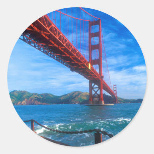 Pegatina Redonda Puente Golden Gate, California