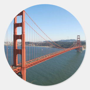Pegatina Redonda Puente Golden Gate en San Francisco