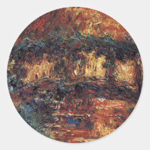 Pegatina Redonda Puente Japonés de Claude Monet, Arte Antiguo Fino